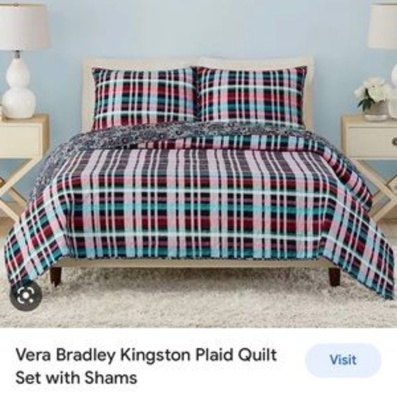 Vera Bradley Other - New Vera Bradley Full/Queen Reversible Quilt & Pillow Sham Set Kingston Plaid